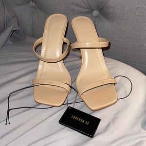 Forever 21 nude strappy peep toe pumps BRAND NEW